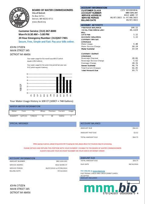 United States Board of woda commissioners woda rachunek za media w formatach Word i PDF
